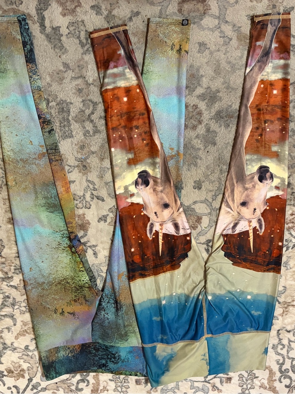 Unicorn Print Leggings - Multicolor